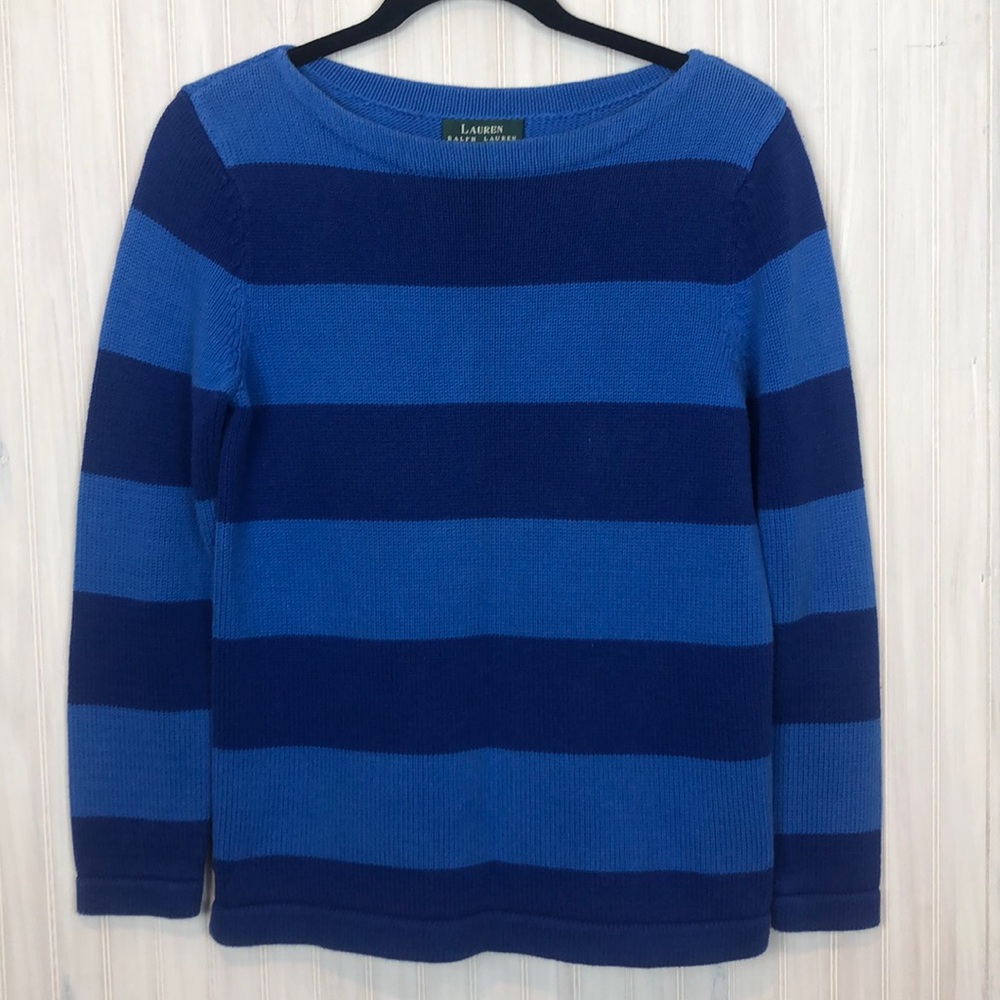 - RALPH LAUREN PETITE STRIPED SWEATER